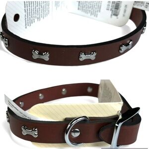 New Bond & Co leather dog collar S